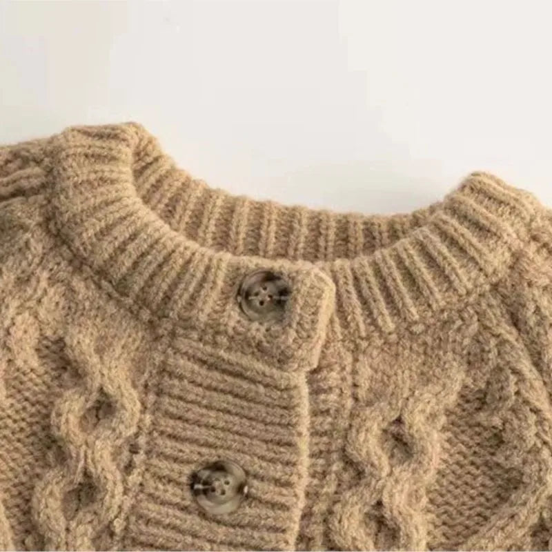 Baby Knitted Cardigan - Dark Beige