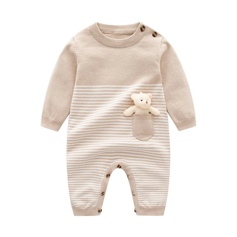 Baby Knitted Romper with Bear