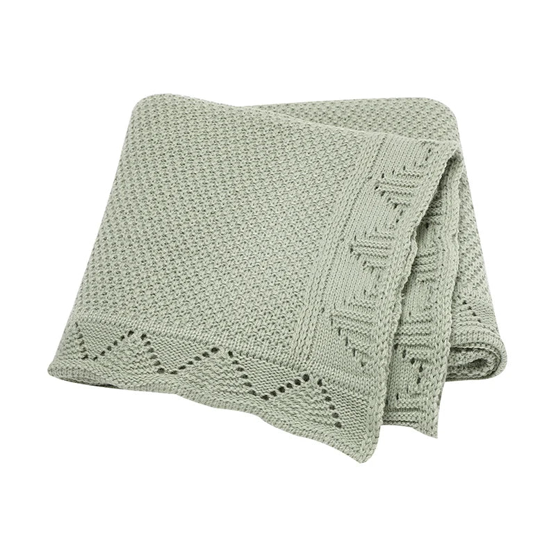 Baby Knitted Sage Blanket